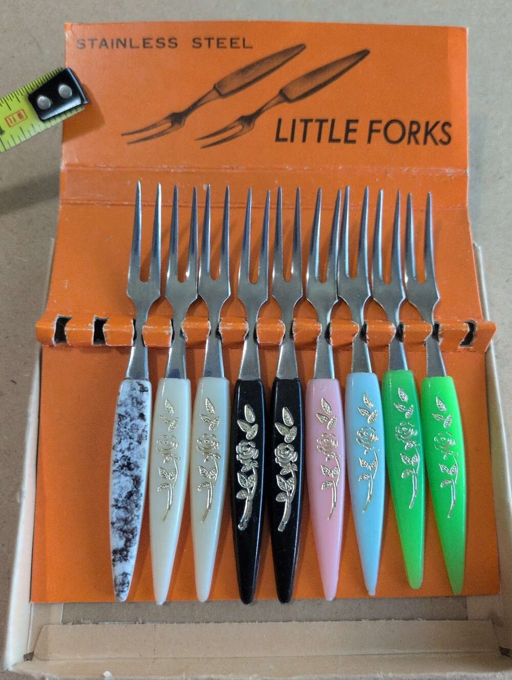 Mini Forks Stainless Steel Set in Mixed Colors
